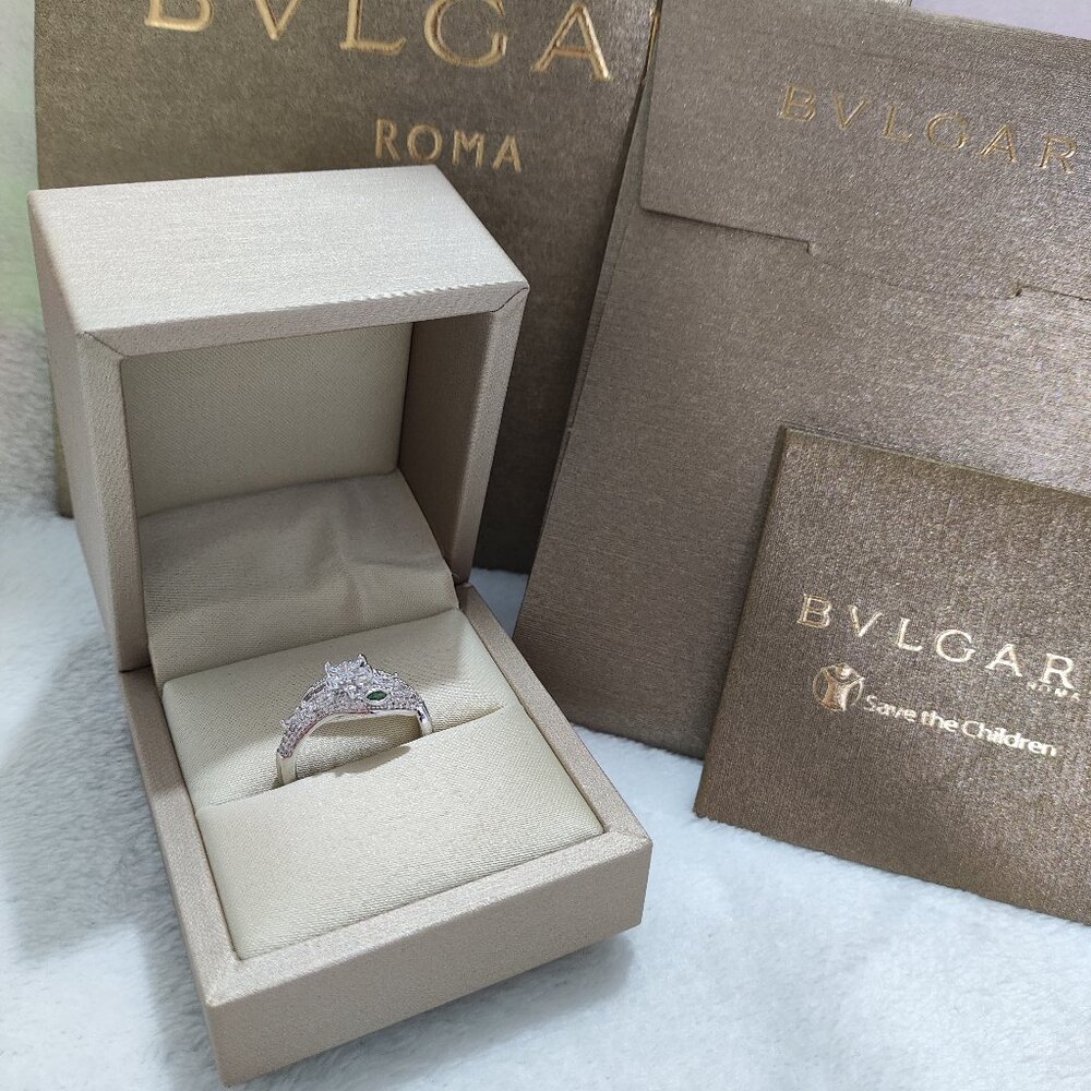 Bvlgari Serpenti Series Emerald Eye Diamond Snake Ring